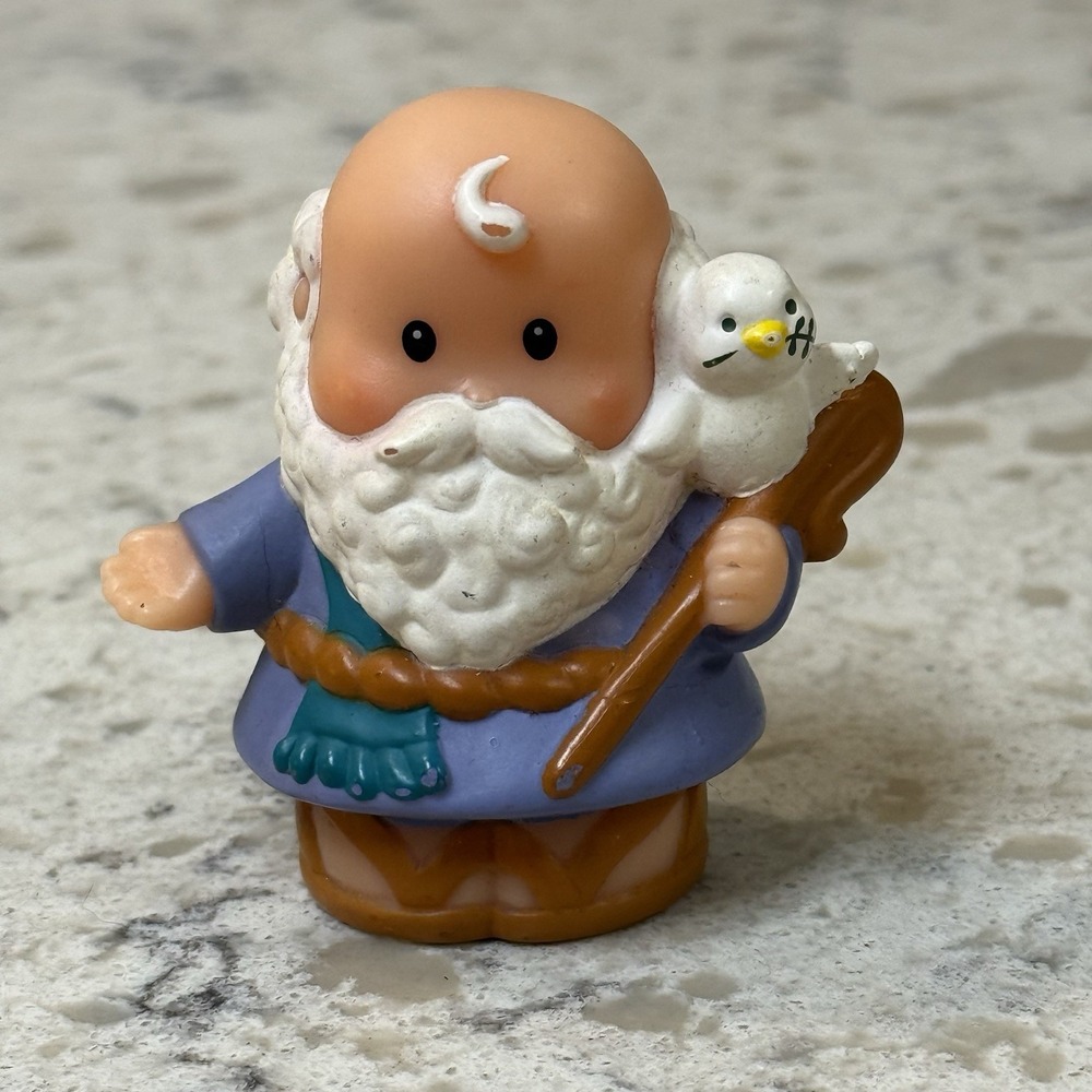 Fisher Price Little People Noah's Ark Animals Boat Flood Bird Blue Robe 2002 VTG